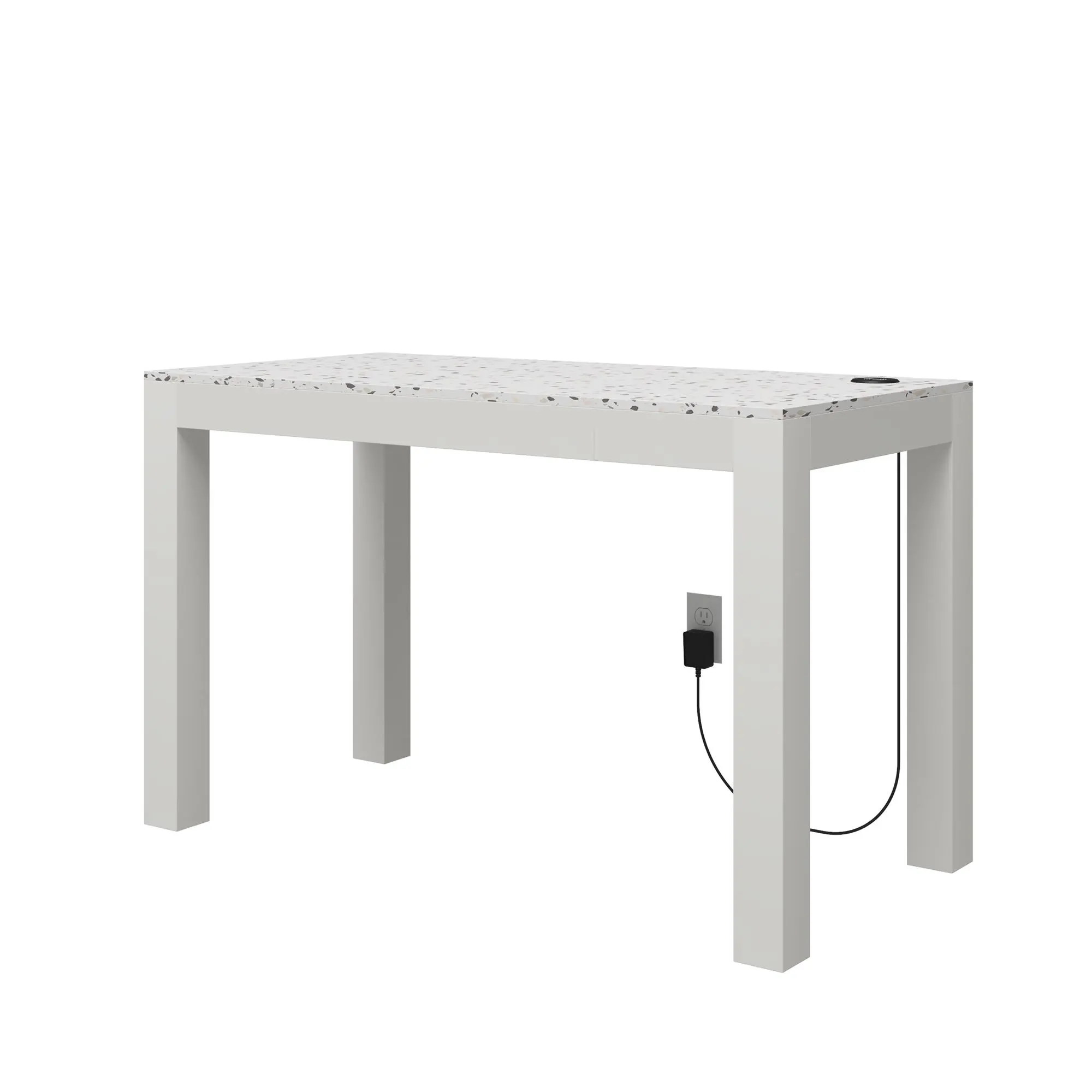 Astor White Desk with Wireless Charger-7