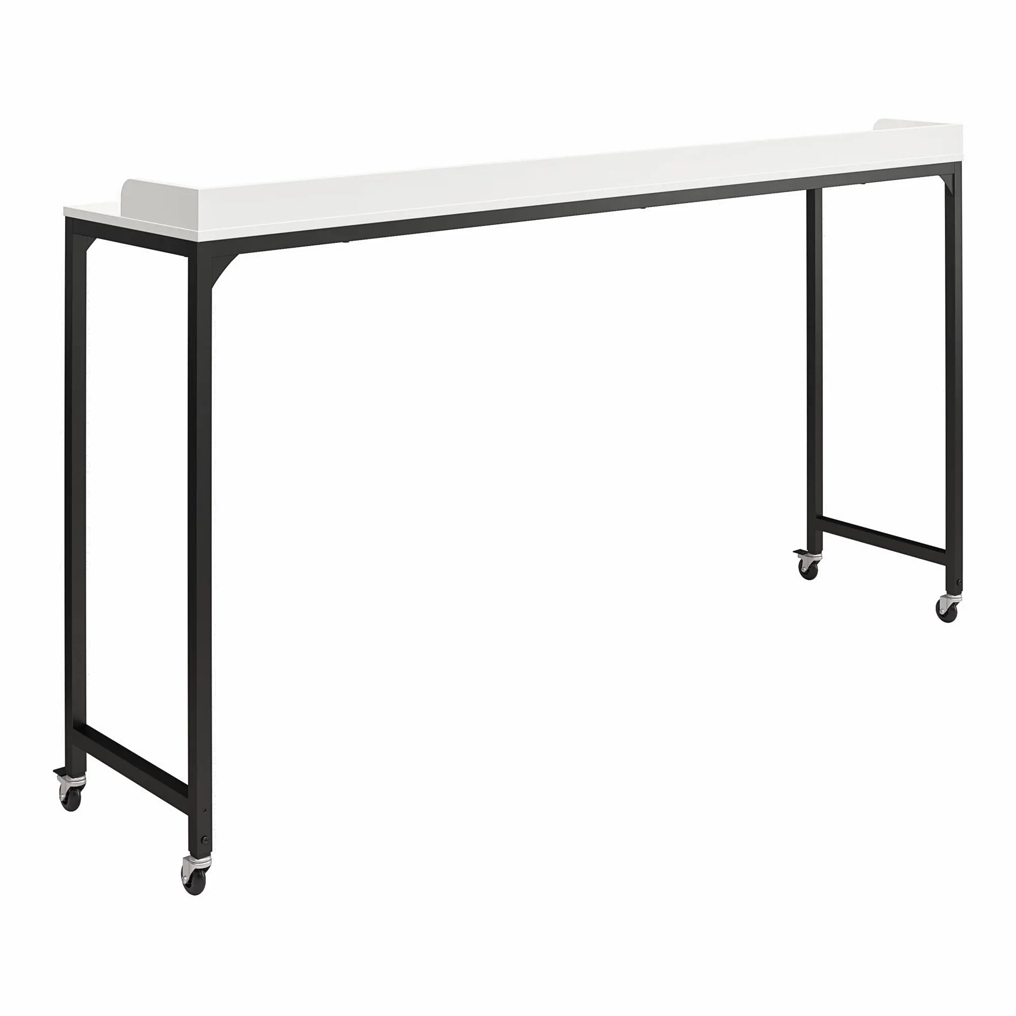 Park Hill White Adjustable Height Over-The-Bed Desk with Castors-5