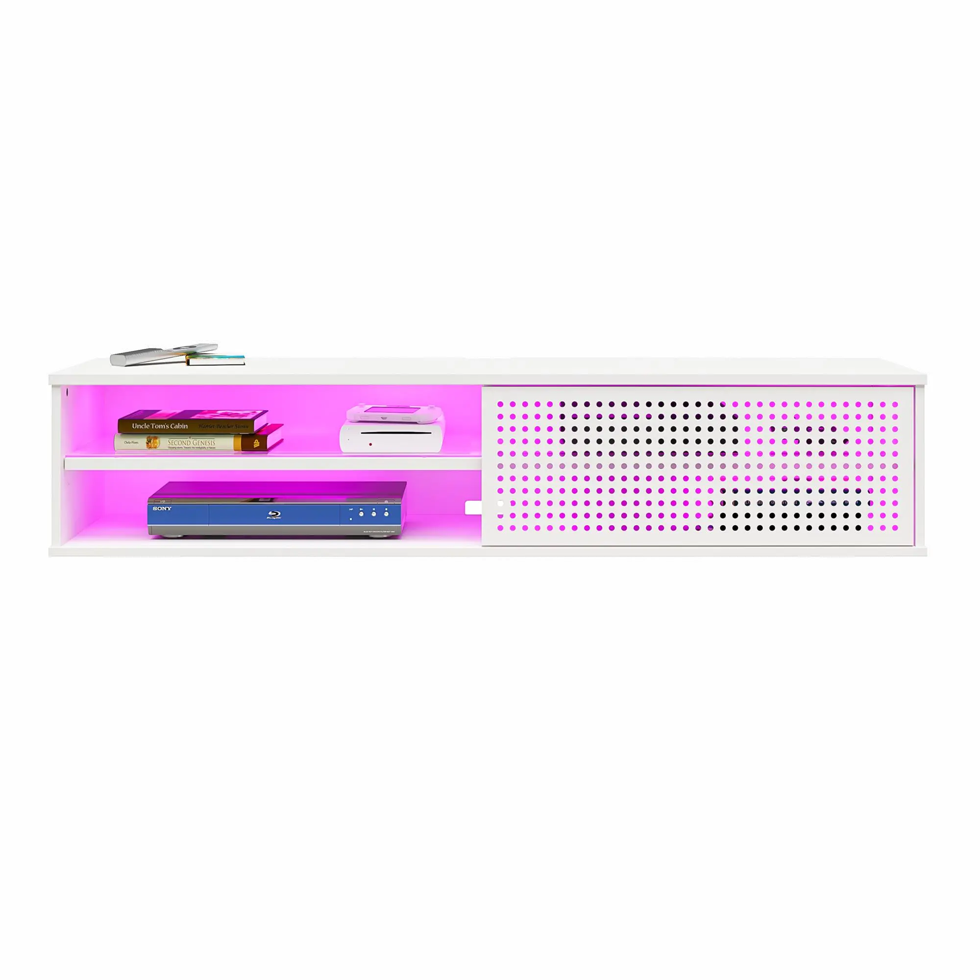 Glitch White 60  Floating TV Stand-4
