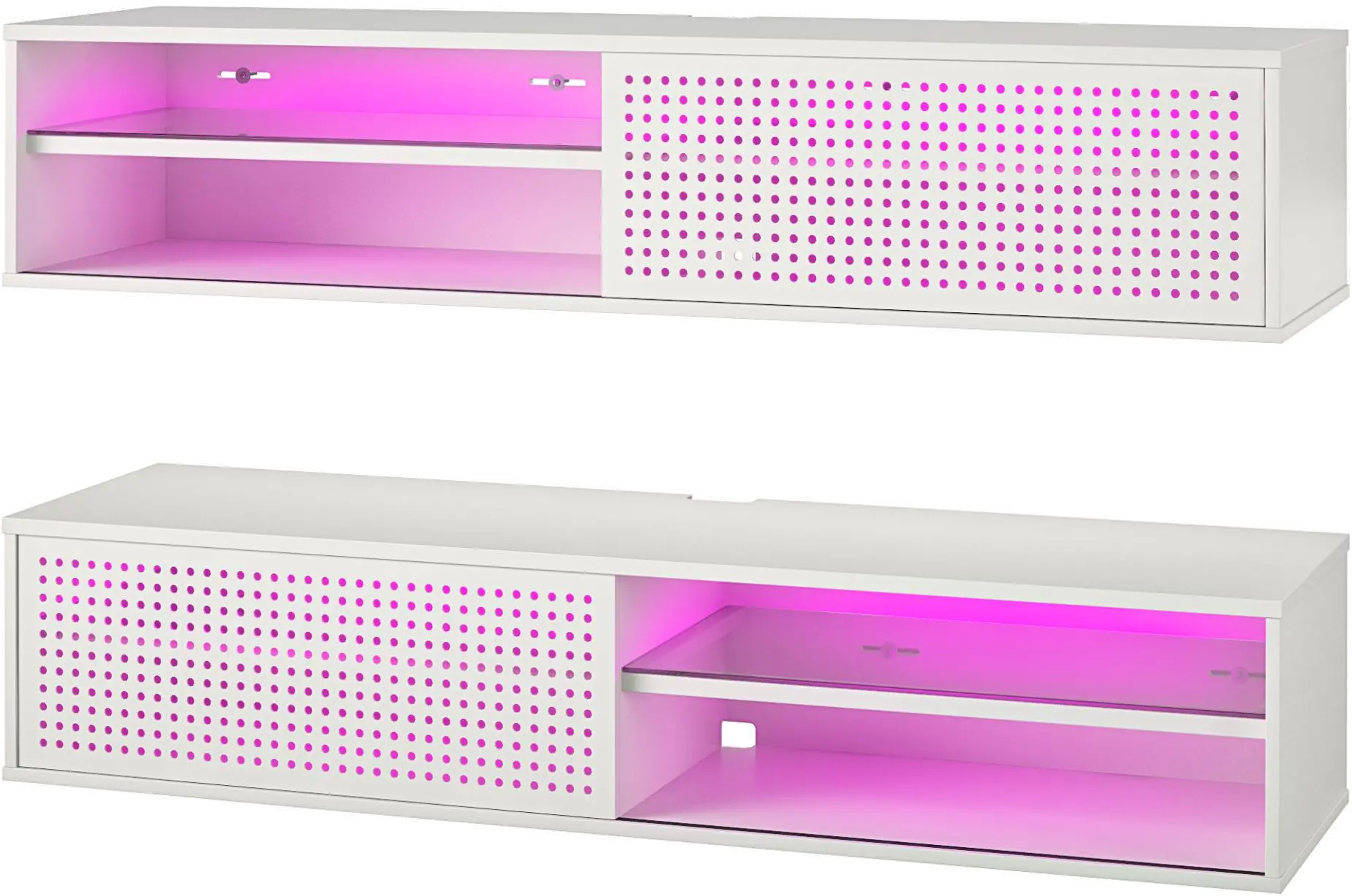 Glitch White 60  Floating TV Stand-1