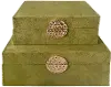 Large Wood Box With Gold Medallion