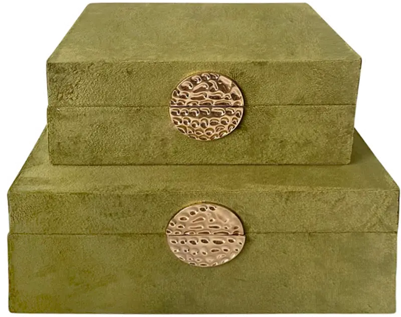 Large Wood Box With Gold Medallion