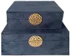 Medium Navy Wood Box With Gold Medal