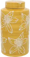 10  Yellow Floral Jar with Lid