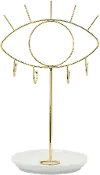 12  White/Gold Eyes With Jewelry Hanger