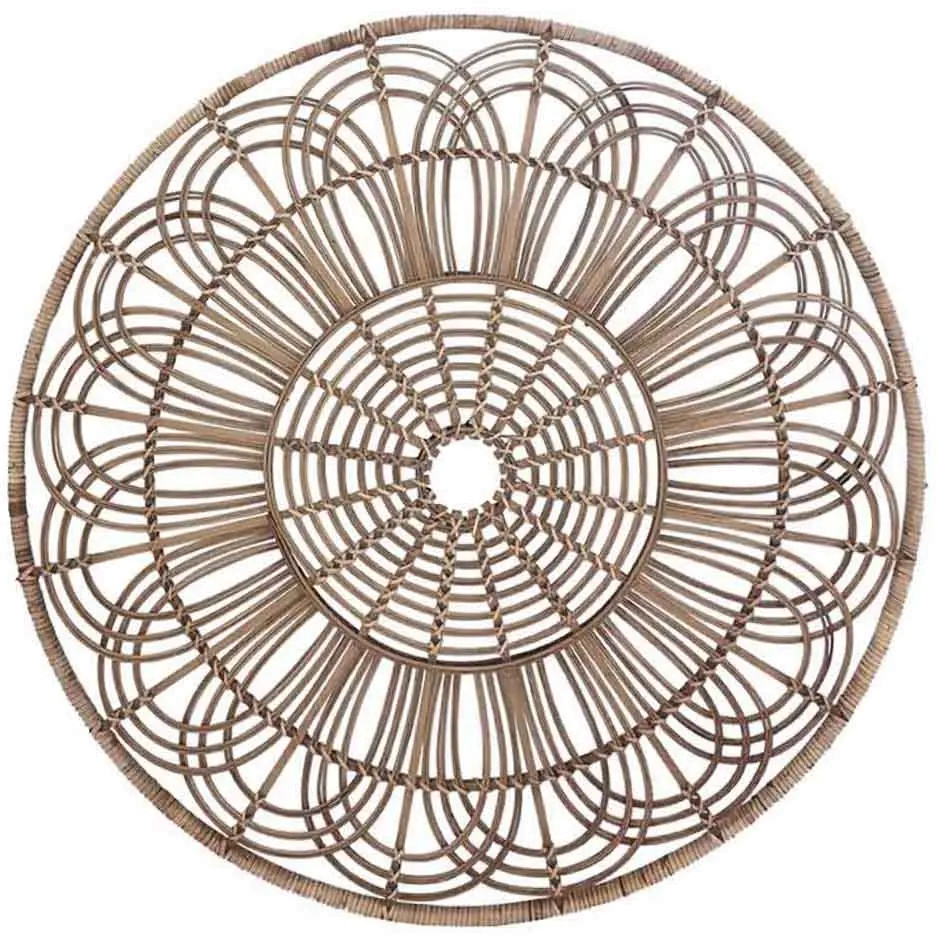 36 Inch Round Brown Wicker Wall Accessory-1