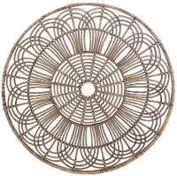 36 Inch Round Brown Wicker Wall Accessory