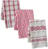 Red Assorted Cotton Tea Towels Set of 3