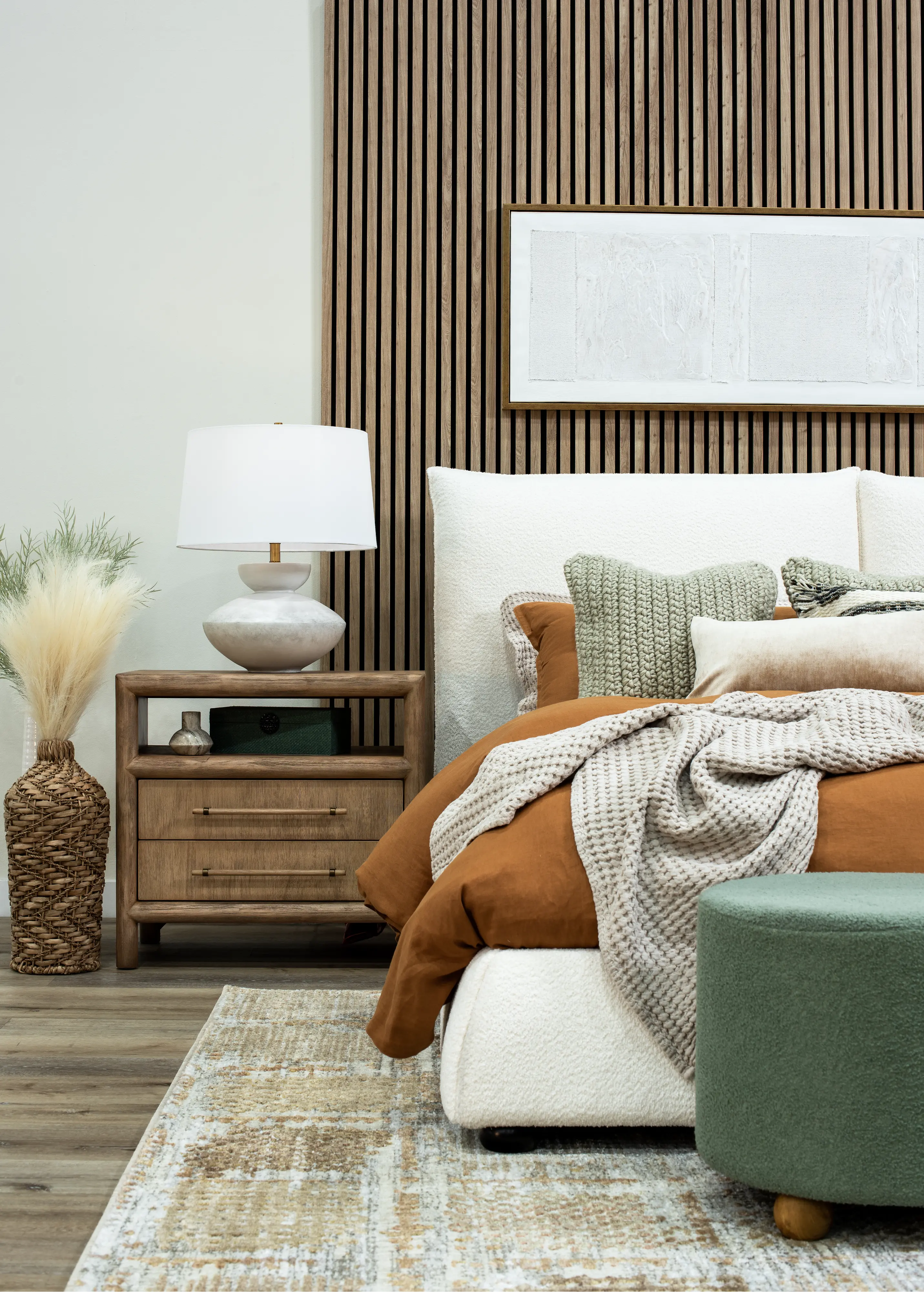 Cumulus Off-White King Upholstered Bed-11