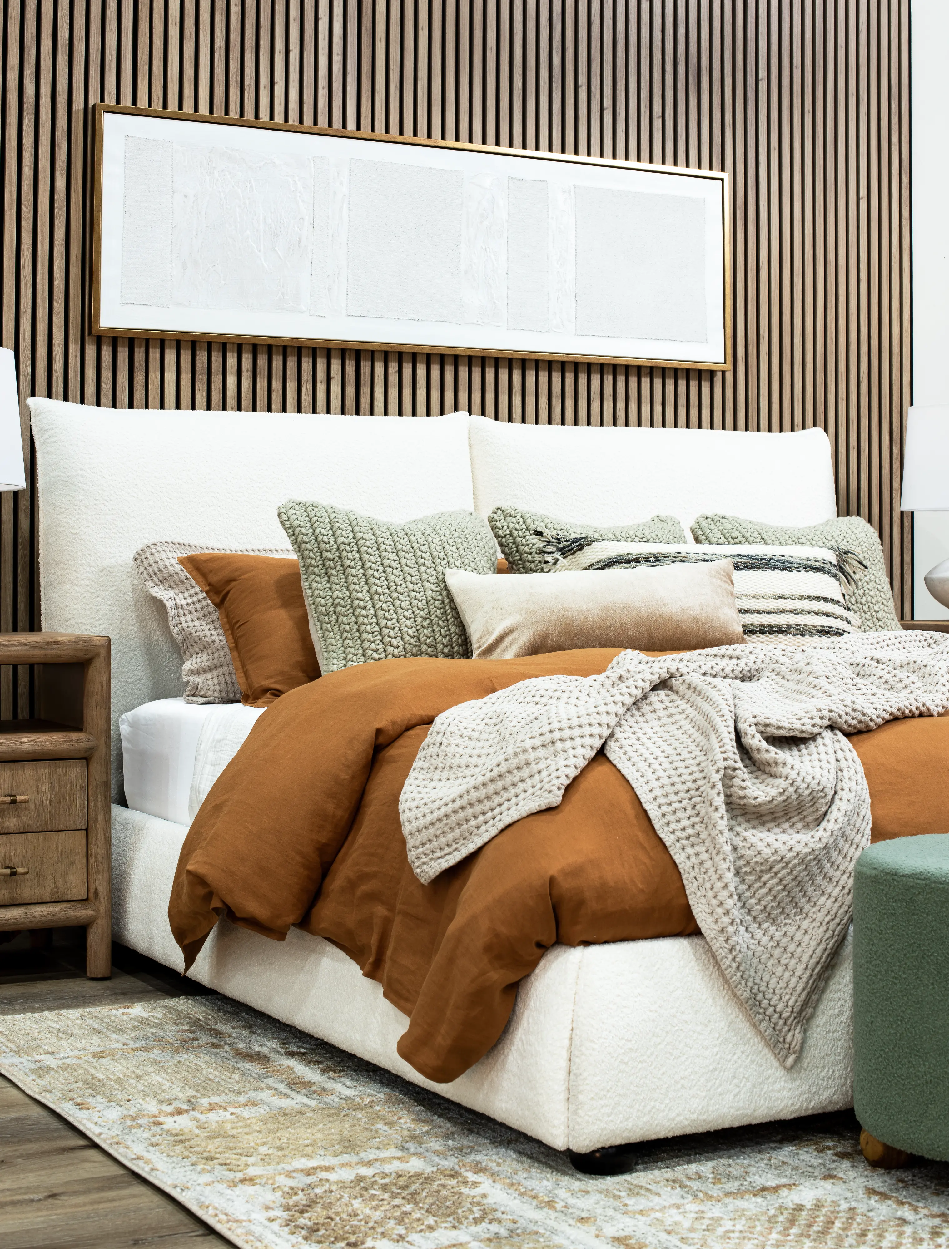 Cumulus Off-White King Upholstered Bed-12
