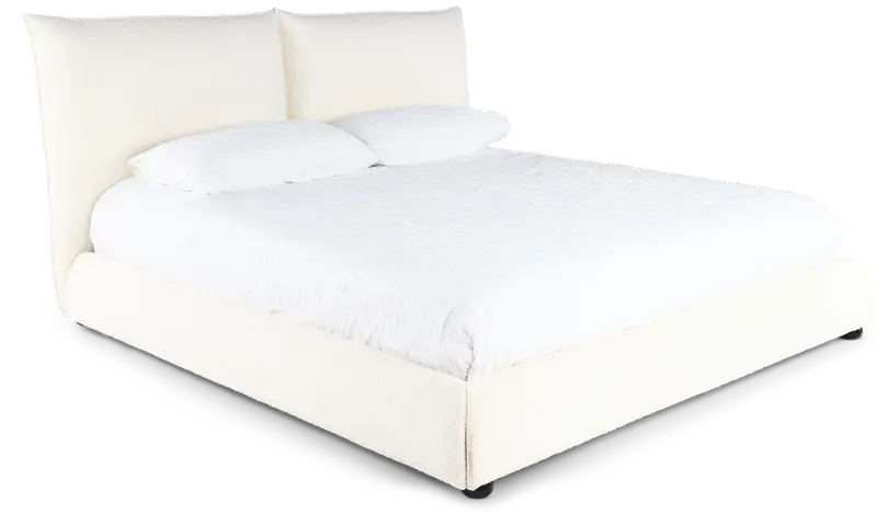 Cumulus Off-White King Upholstered Bed