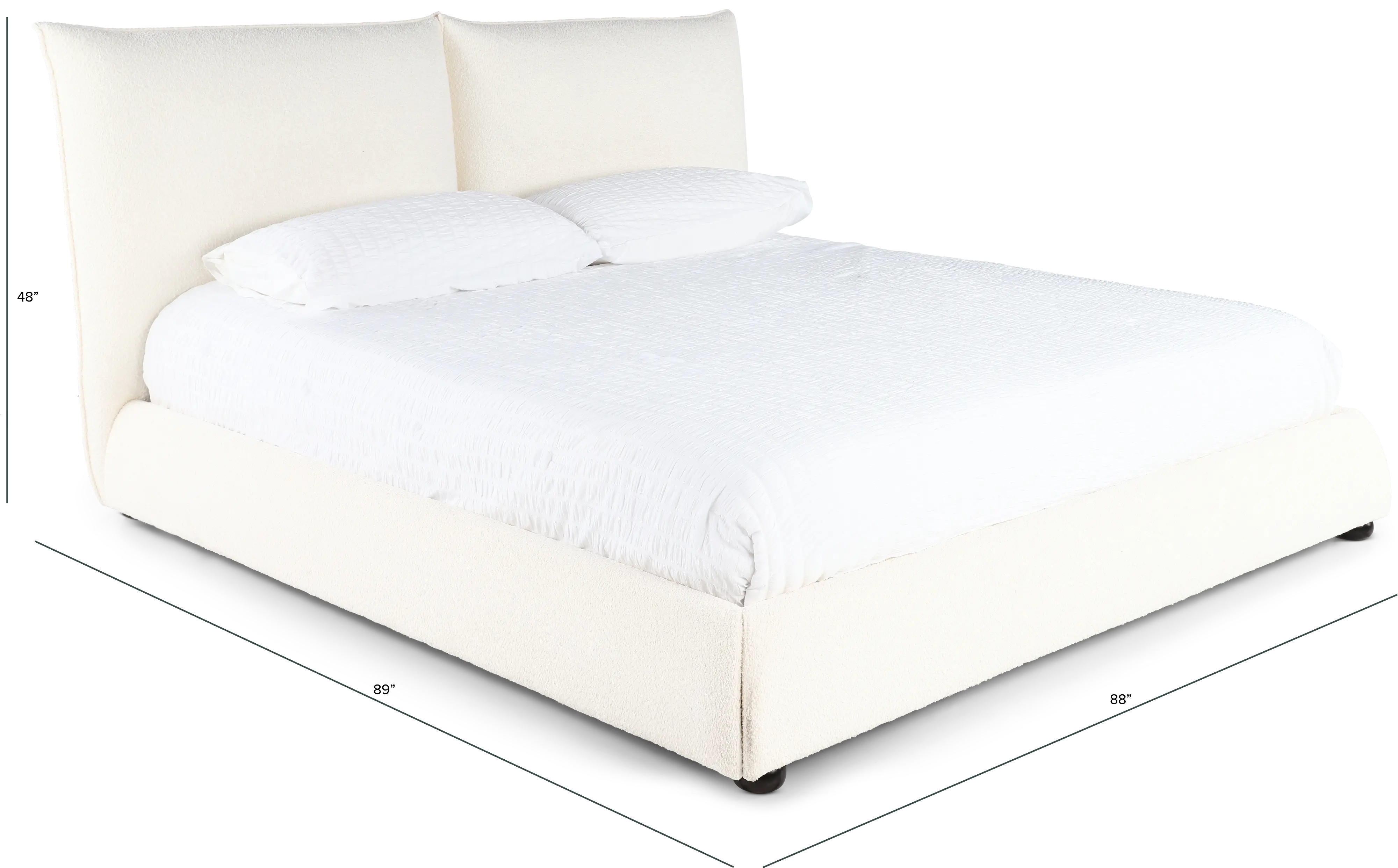 Cumulus Off-White King Upholstered Bed-3