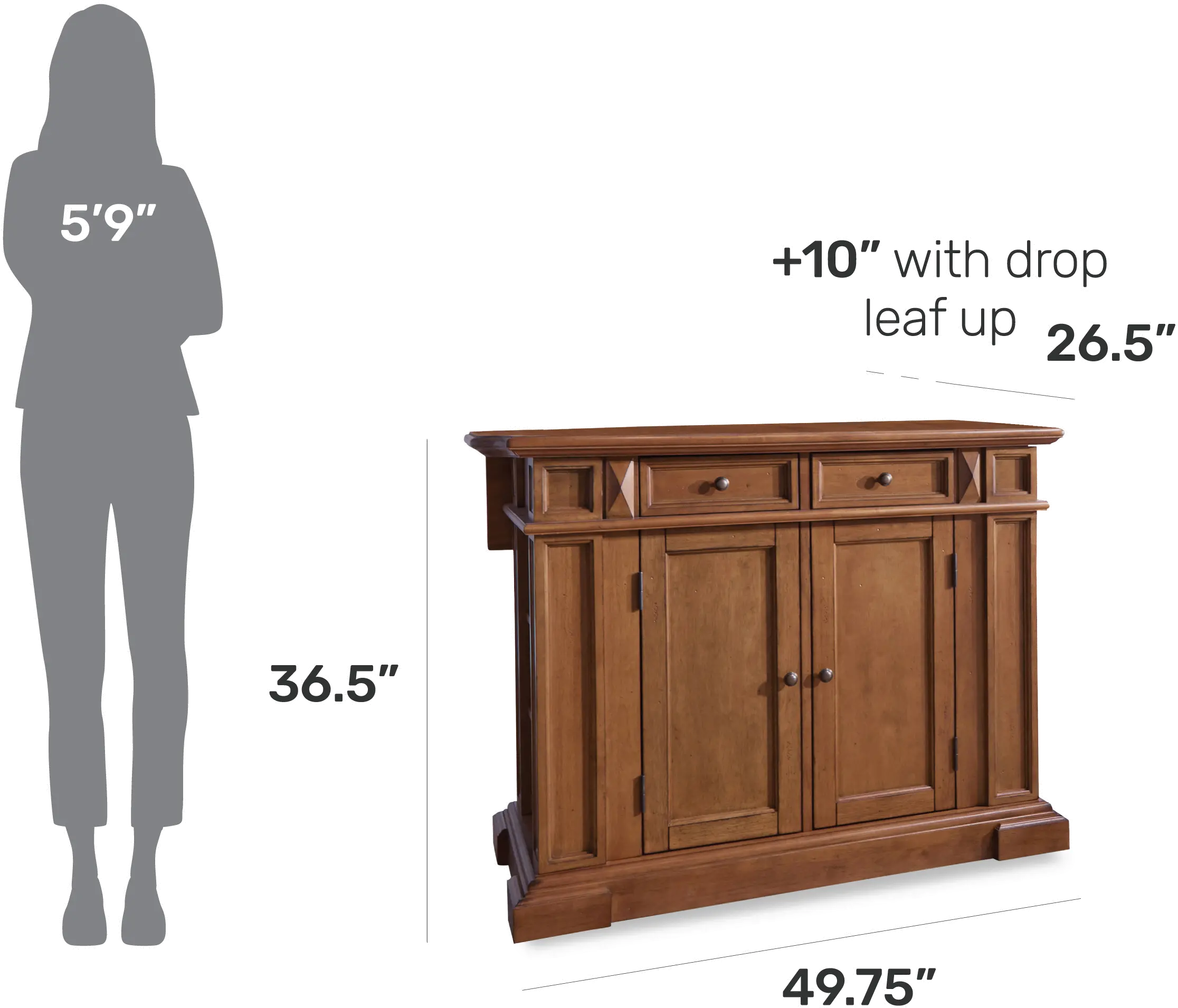 5004-94 Americana Brown Kitchen Island-3