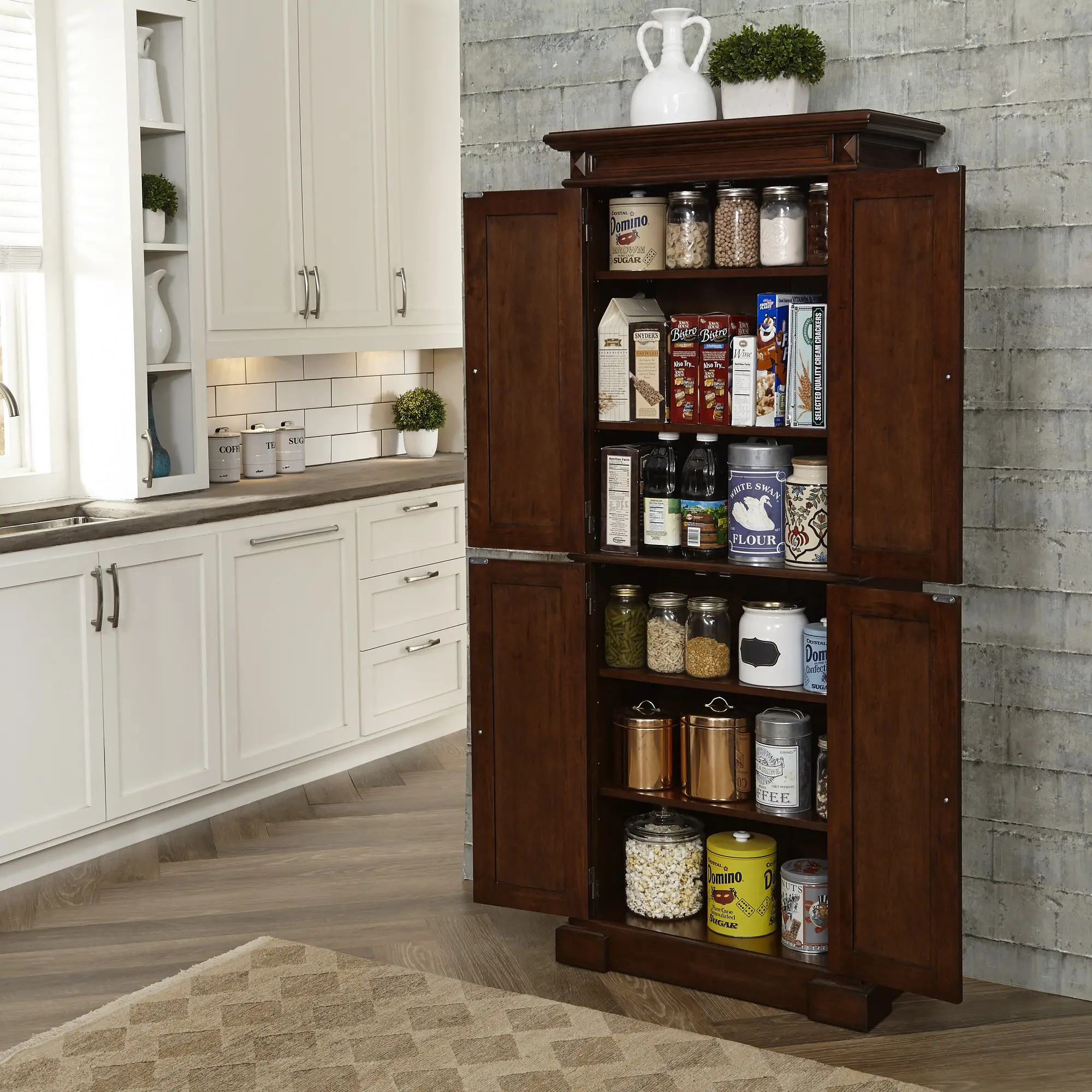 5005-69 Americana Dark Brown Kitchen Pantry-3