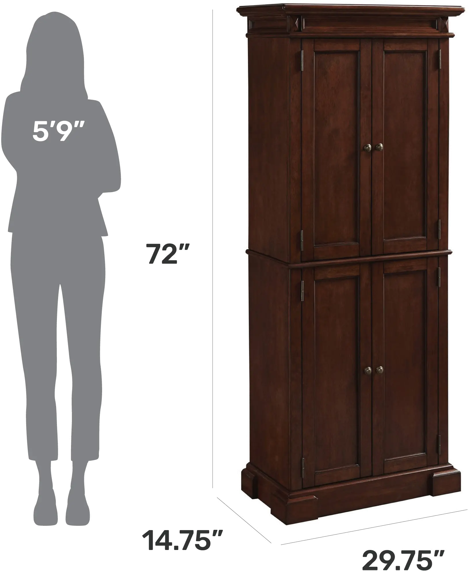 5005-69 Americana Dark Brown Kitchen Pantry-4