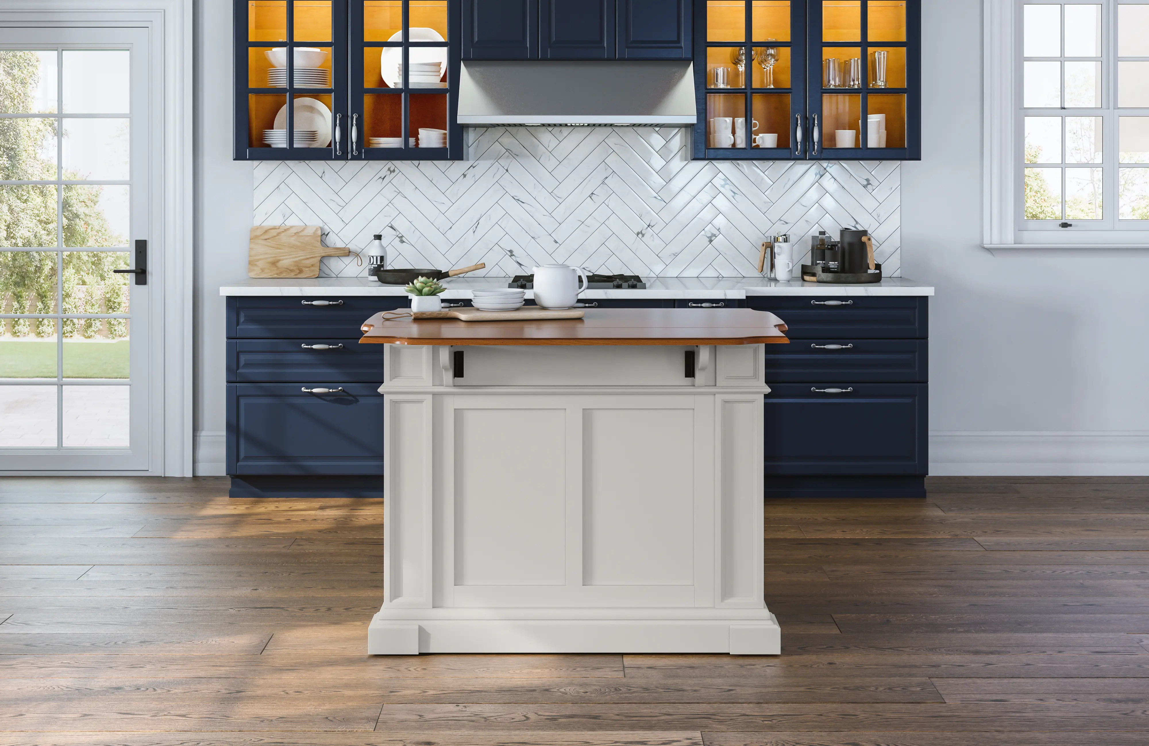 5002-94 Americana White Kitchen Island-2