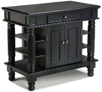 5092-94 Americana Black Kitchen Island with Shelves