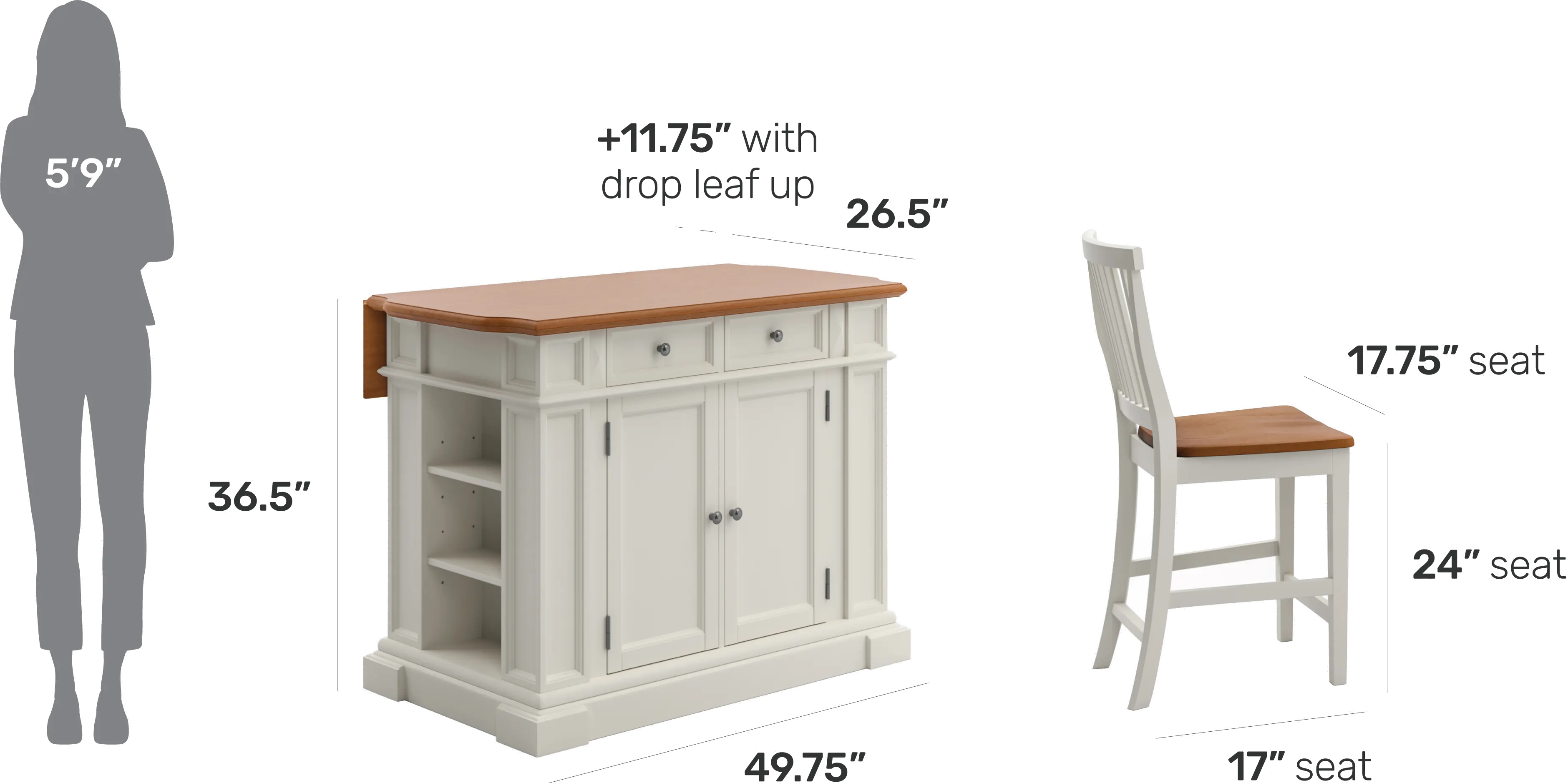 5002-948 Americana Off-White Kitchen Island Set-7