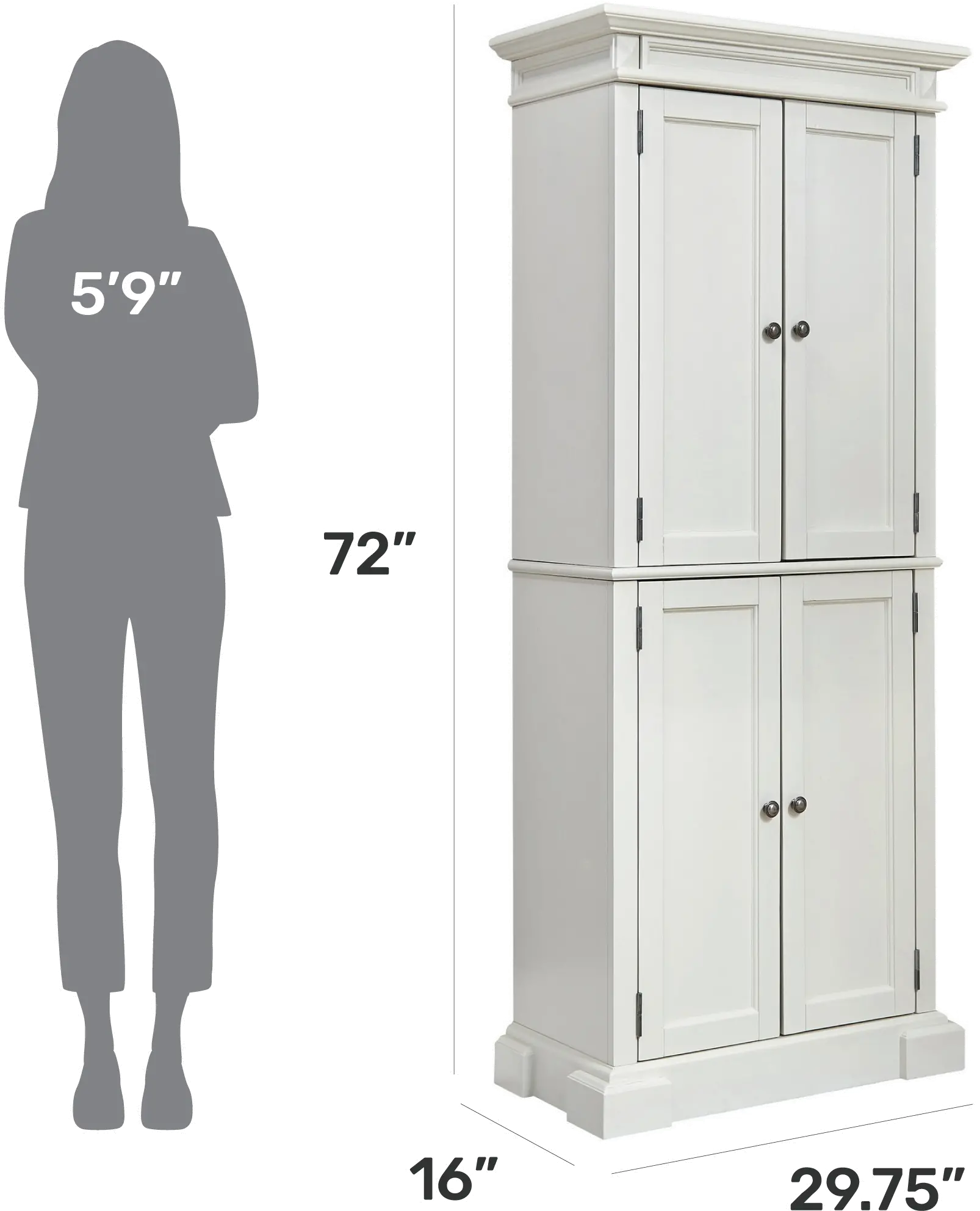 5004-692 Americana White Kitchen Pantry-6
