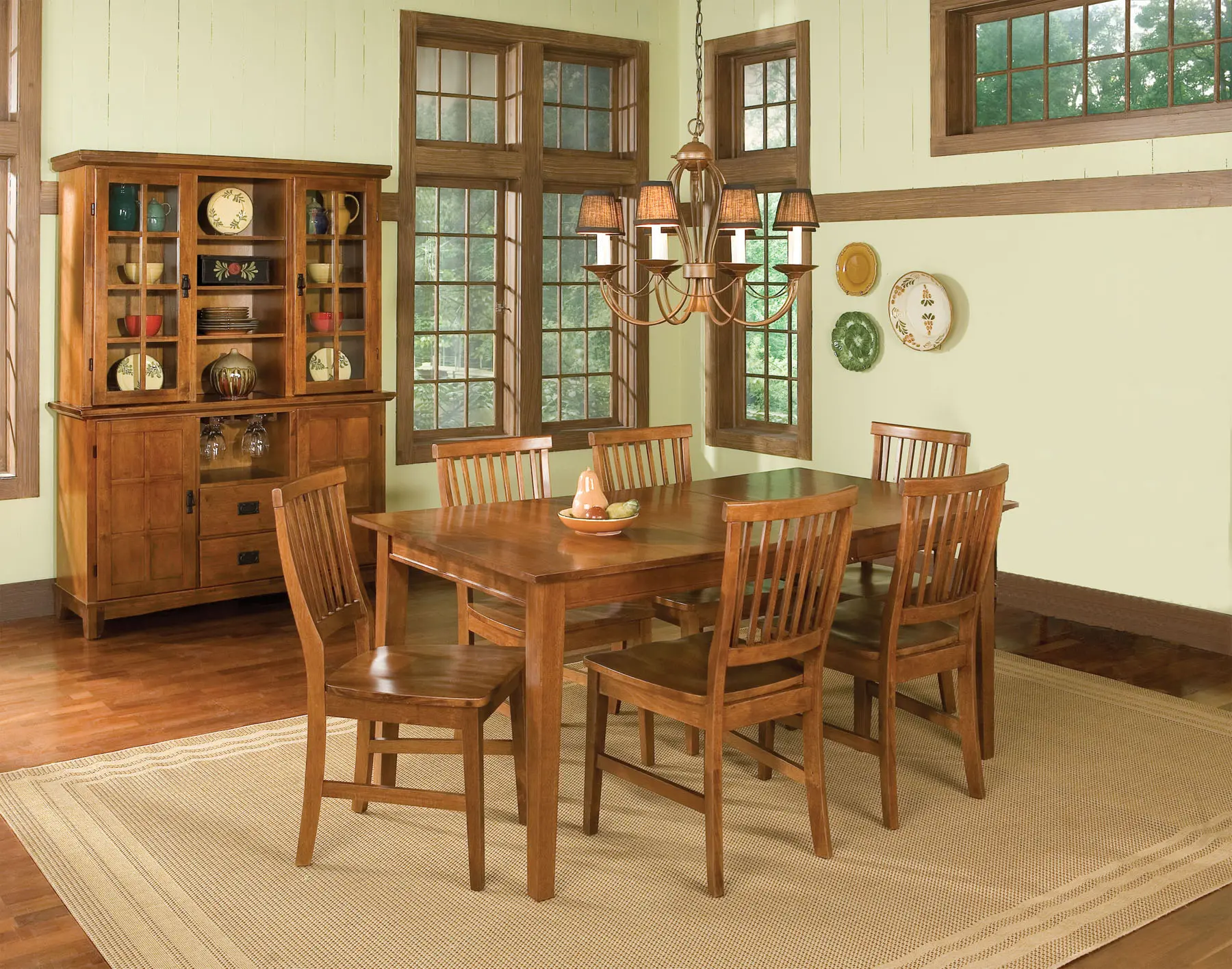 5180-319 Arts and Crafts Brown Dining Table-2