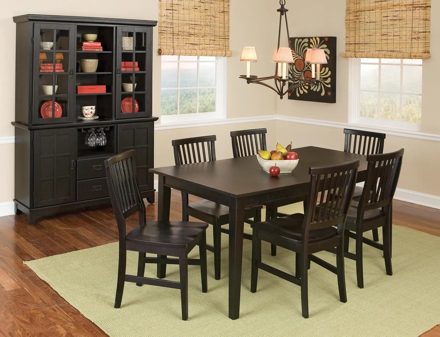 5181-319 Arts and Crafts Black Dining Table-2
