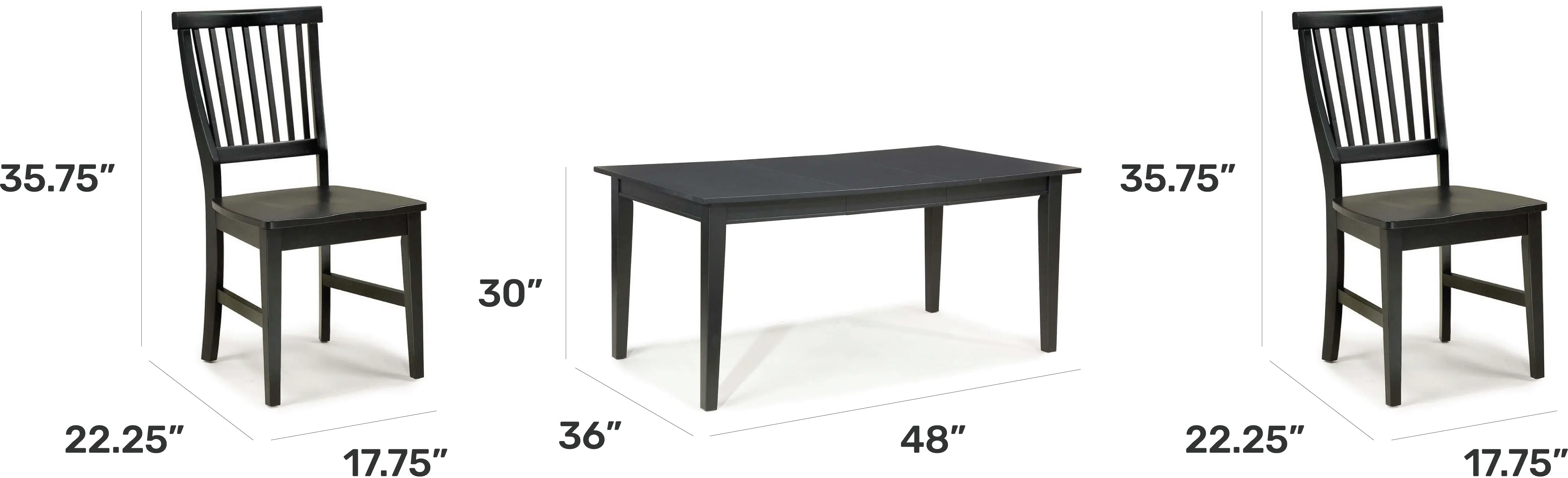 5181-319 Arts and Crafts Black Dining Table-6