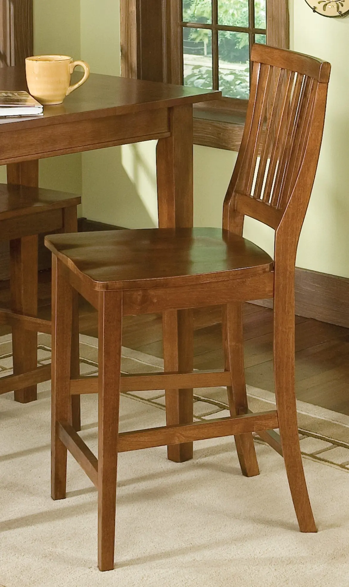 5180-89 Arts and Crafts Brown Counter Stool-2