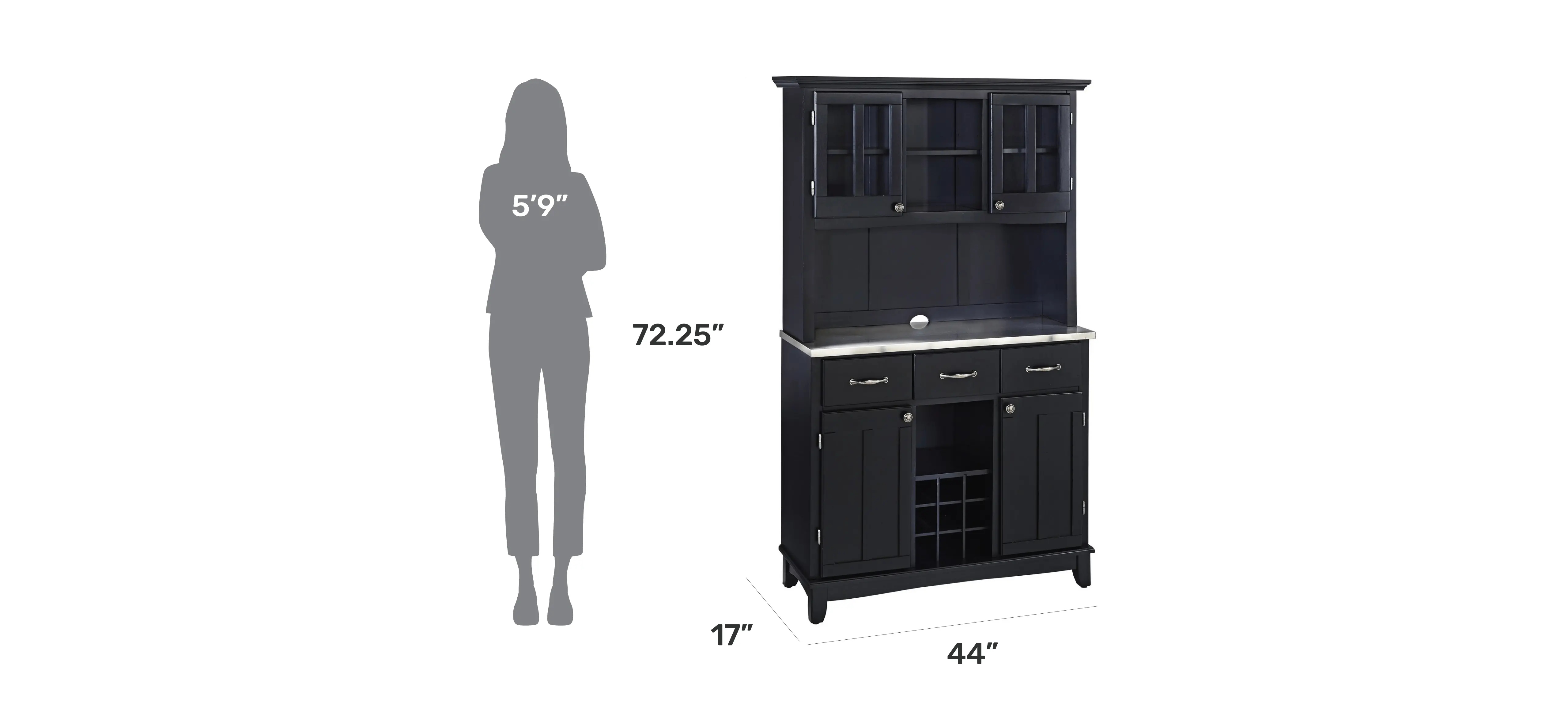 5100-0043-42 Homestyles Black Buffet with Hutch-3