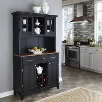 5100-0046-42 Homestyles Black Buffet with Hutch