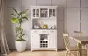 5100-0023-22 Homestyles Off-White with Stainless Steel top Buffet with Hutch