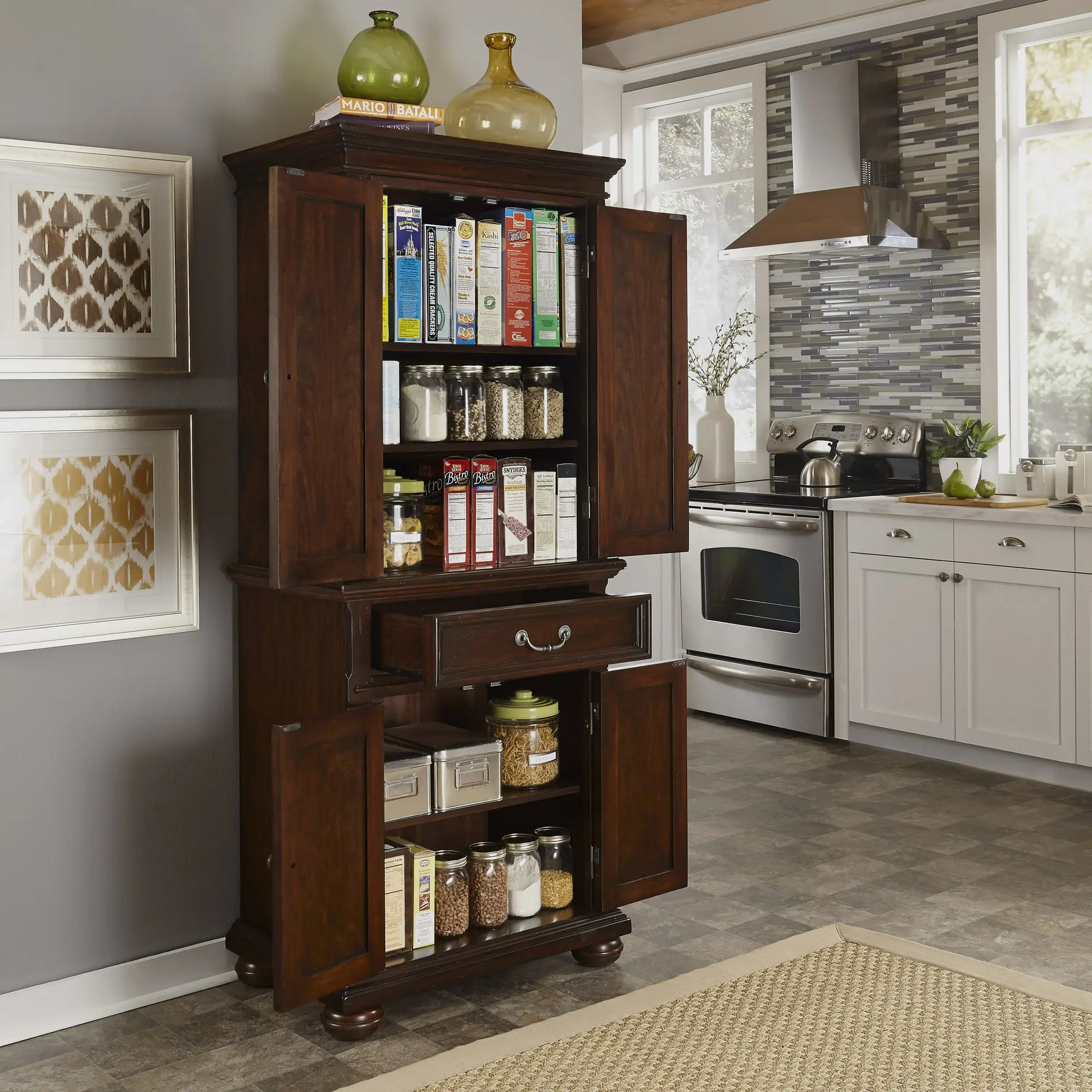 5528-65 Colonial Classic Brown Pantry-3