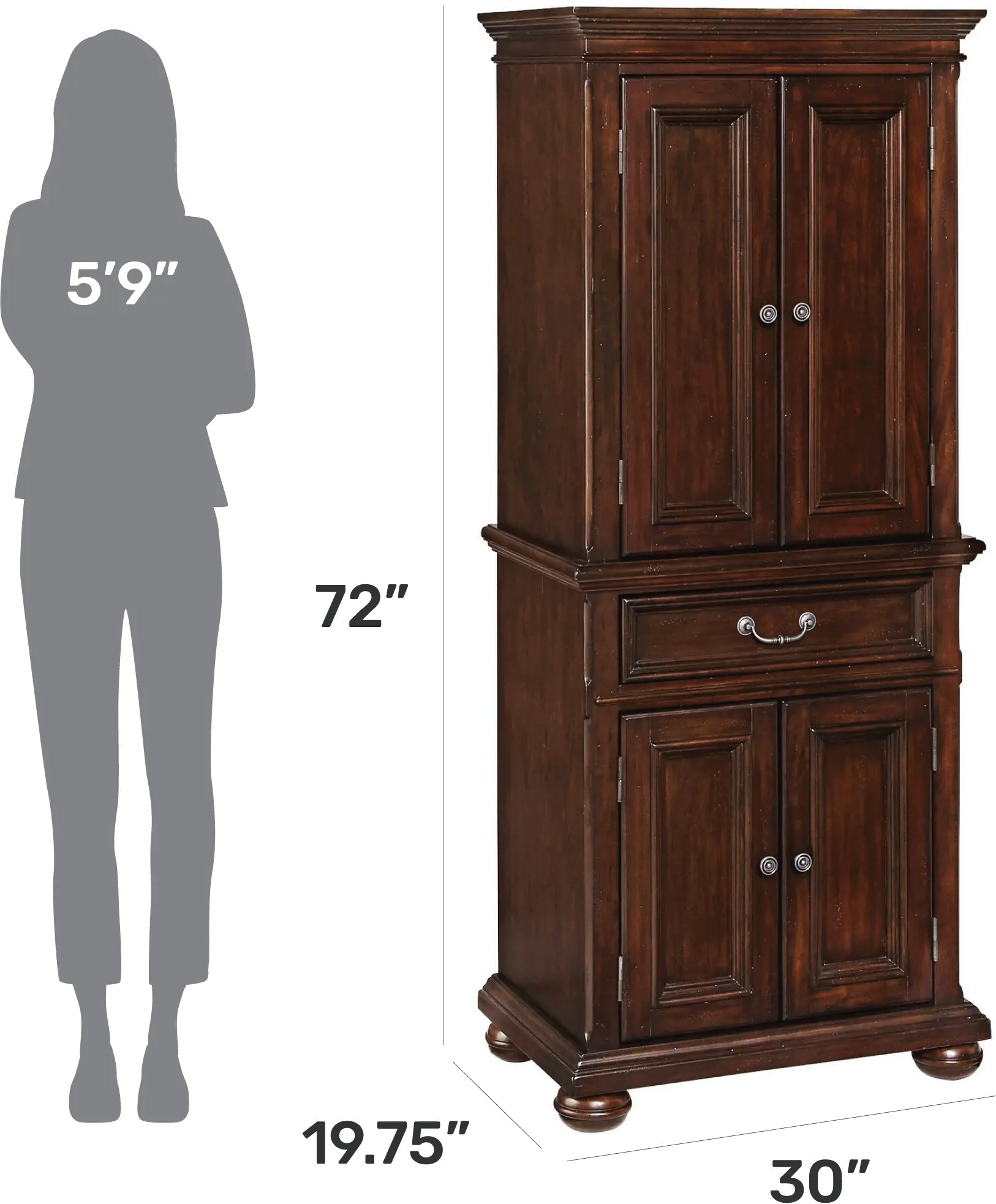 5528-65 Colonial Classic Brown Pantry-8