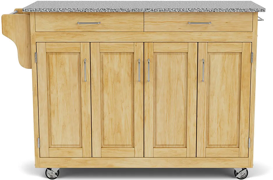 9200-1013 Create-A-Cart Brown Kitchen Cart with Gray Granite Top-1
