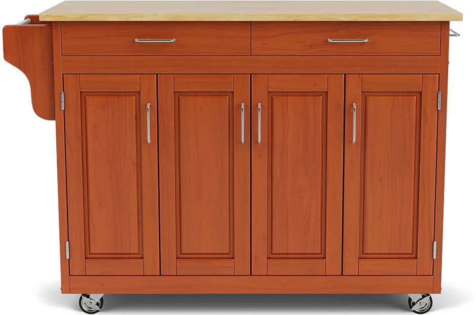 9200-1061 Create-A-Cart Brown Kitchen Cart with Hardwood Top-1