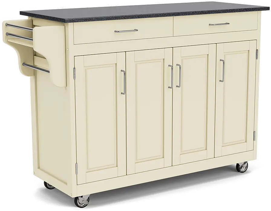 9200-1024 Create-A-Cart Off-White Kitchen Cart with Granite Top-1