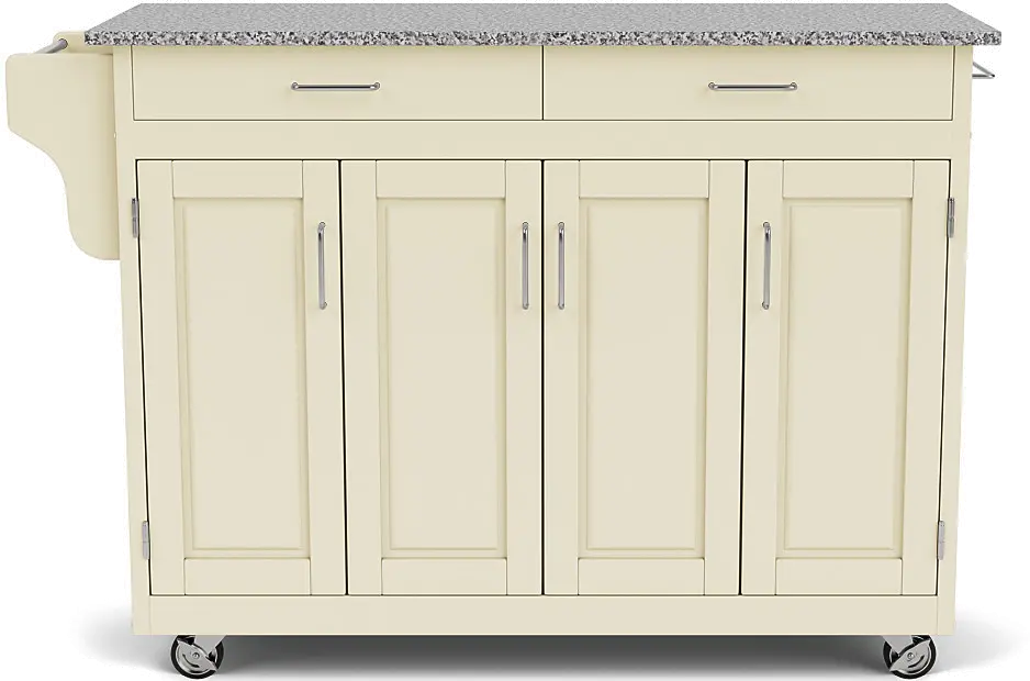 9200-1023 Create-A-Cart Off-white Kitchen Cart with Gray Granite Top-1