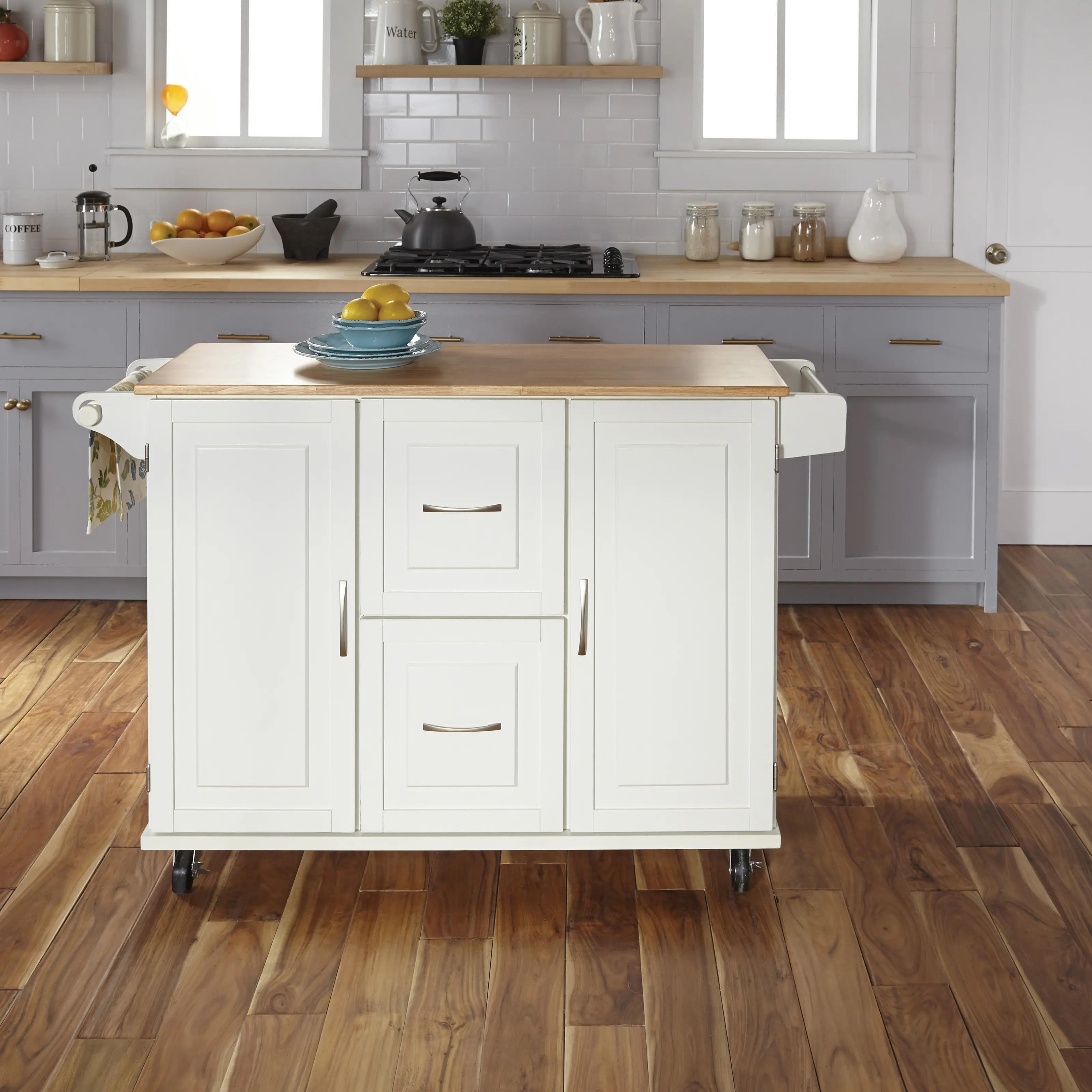 4516-95 Dolly Madison Off-White Kitchen Cart with Drop Leaf-2