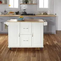 4516-95 Dolly Madison Off-White Kitchen Cart with Drop Leaf