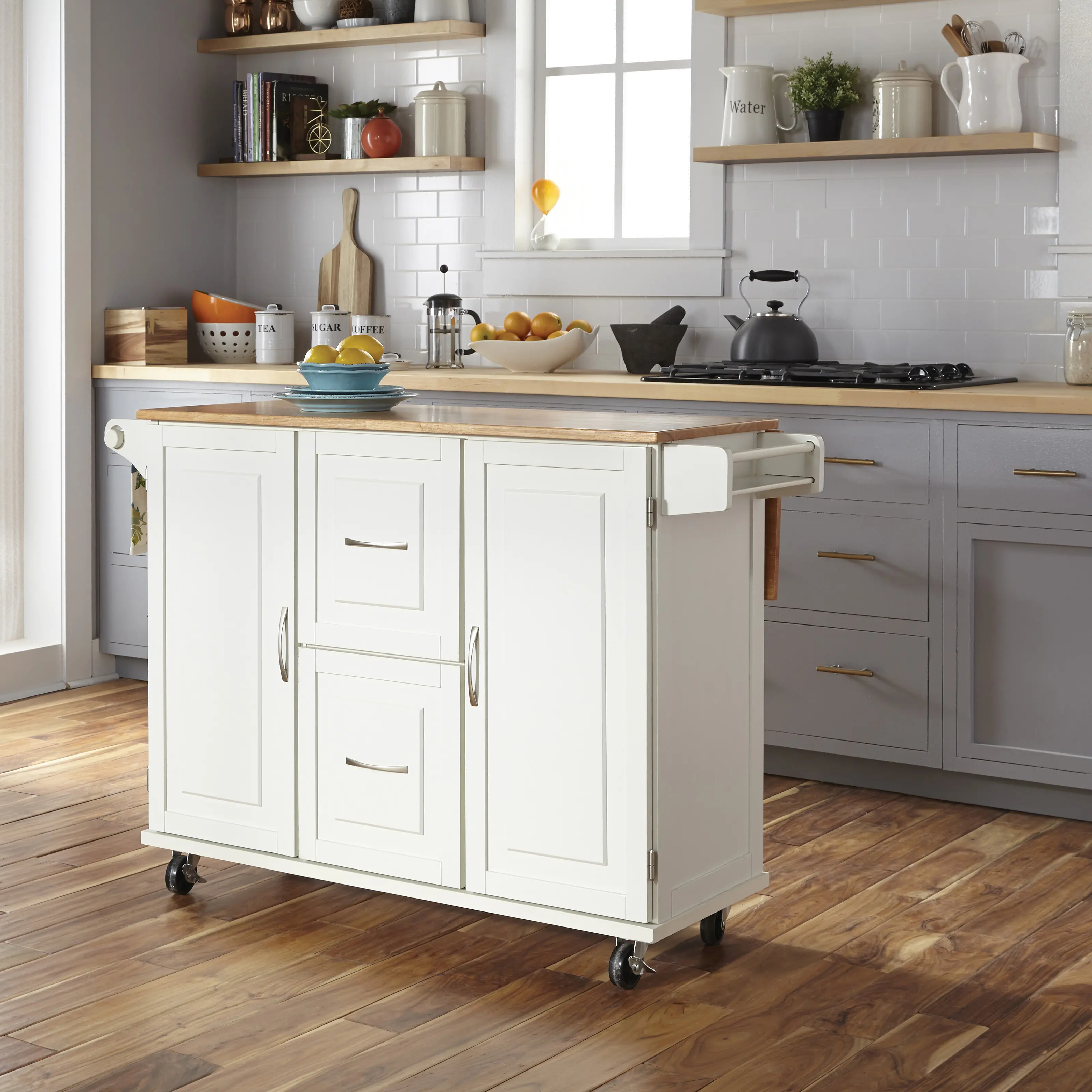 4516-95 Dolly Madison Off-White Kitchen Cart with Drop Leaf-3