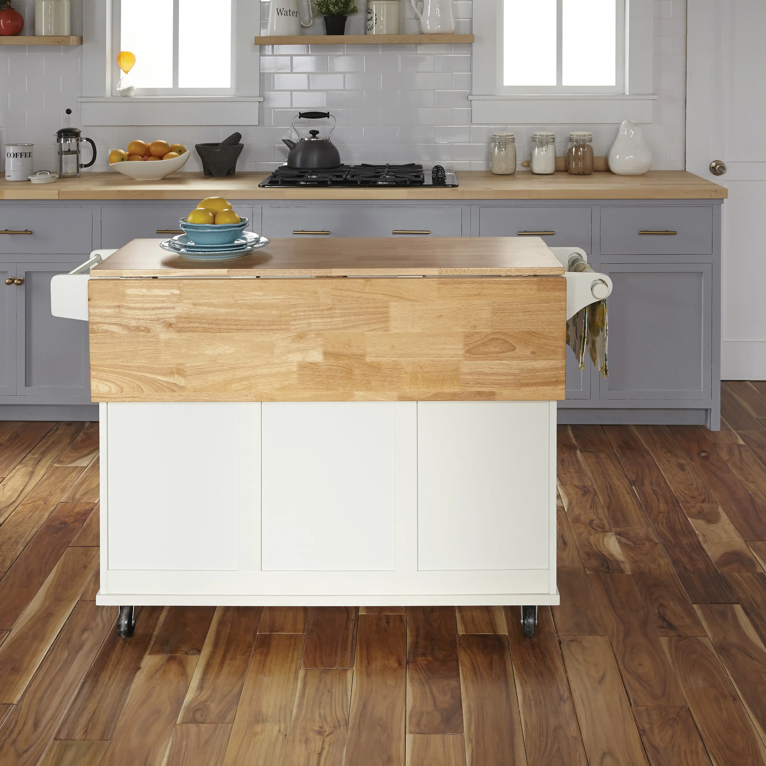 4516-95 Dolly Madison Off-White Kitchen Cart with Drop Leaf-5