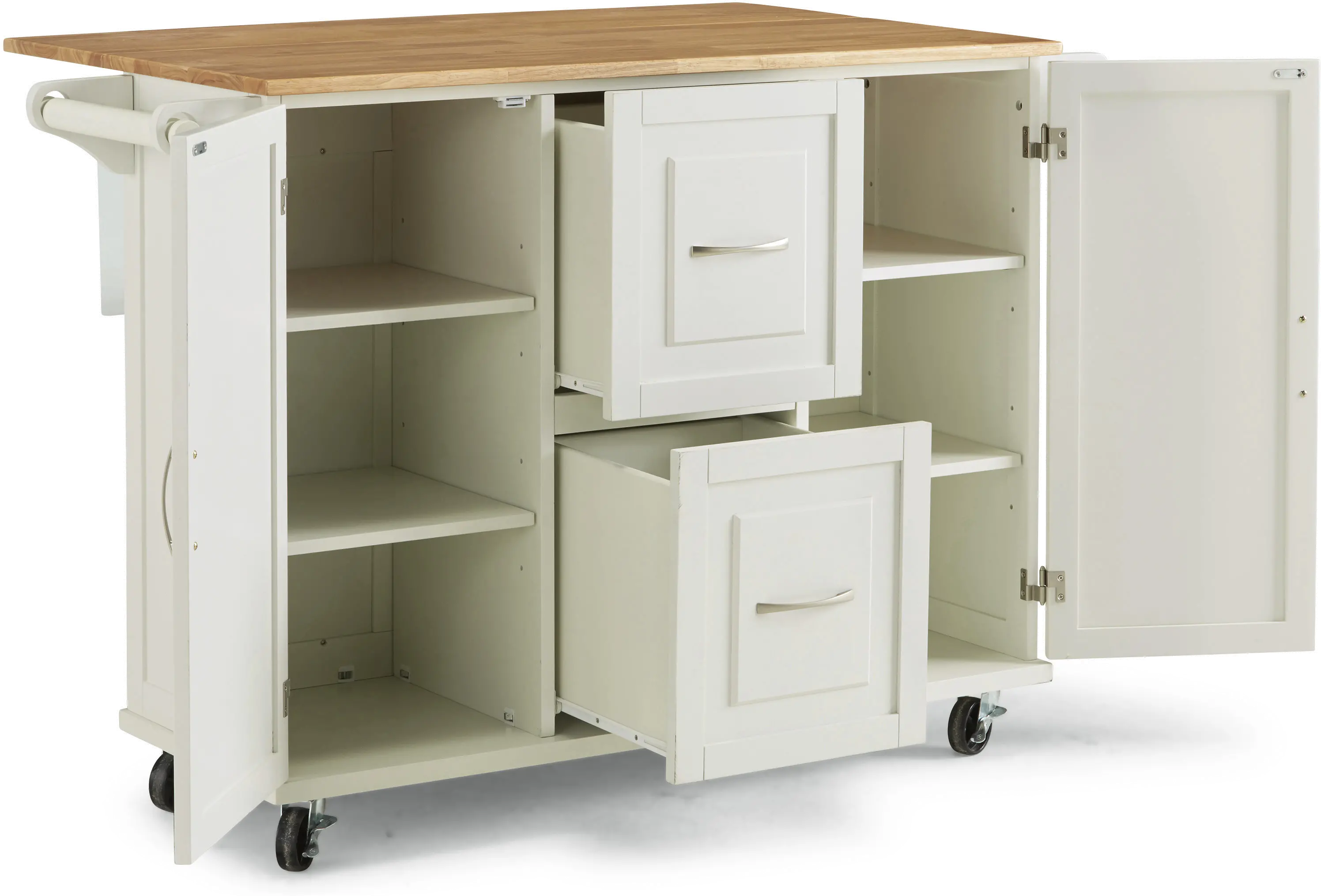 4516-95 Dolly Madison Off-White Kitchen Cart with Drop Leaf-6
