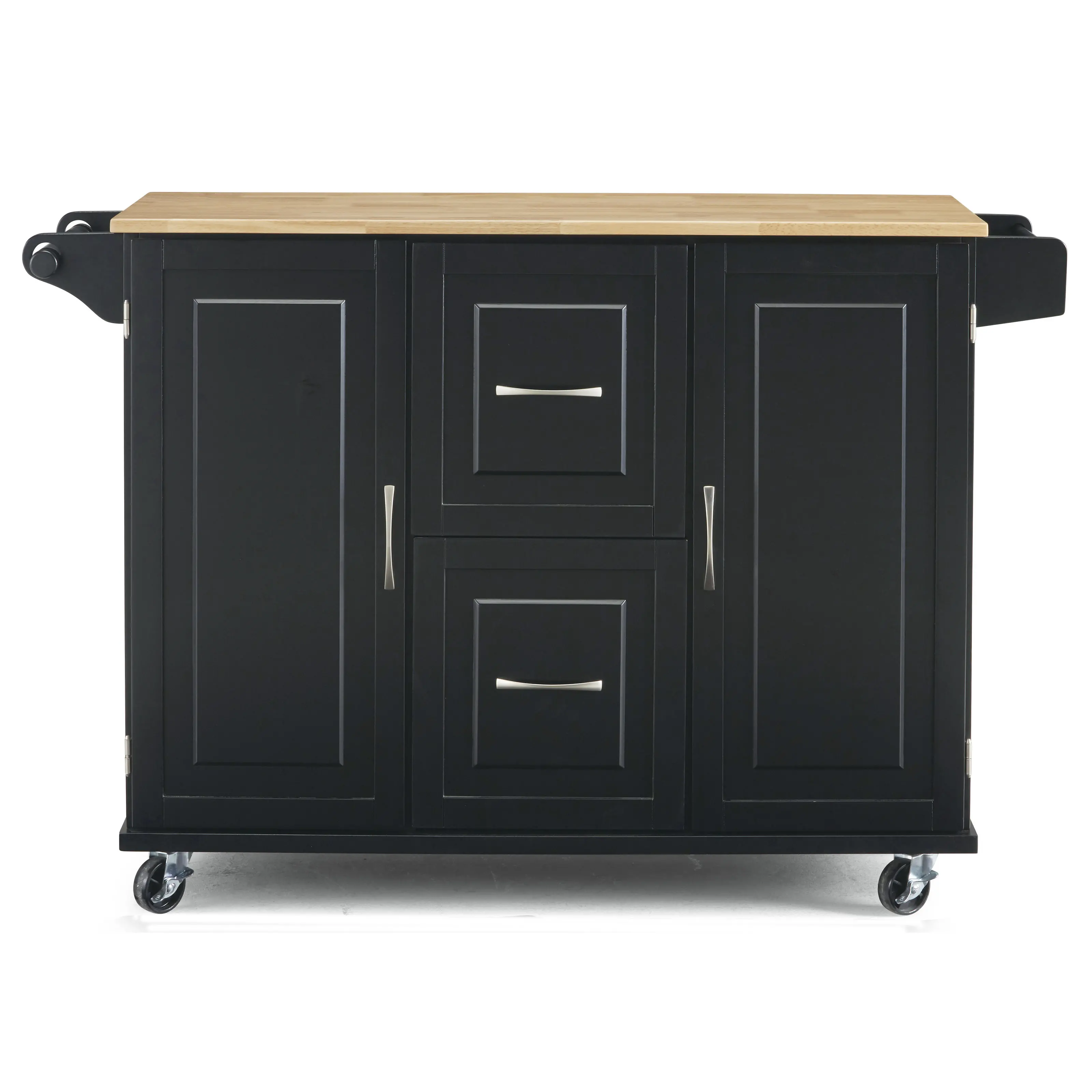 4517-95 Dolly Madison Black Kitchen Cart with Drop Leaf-1