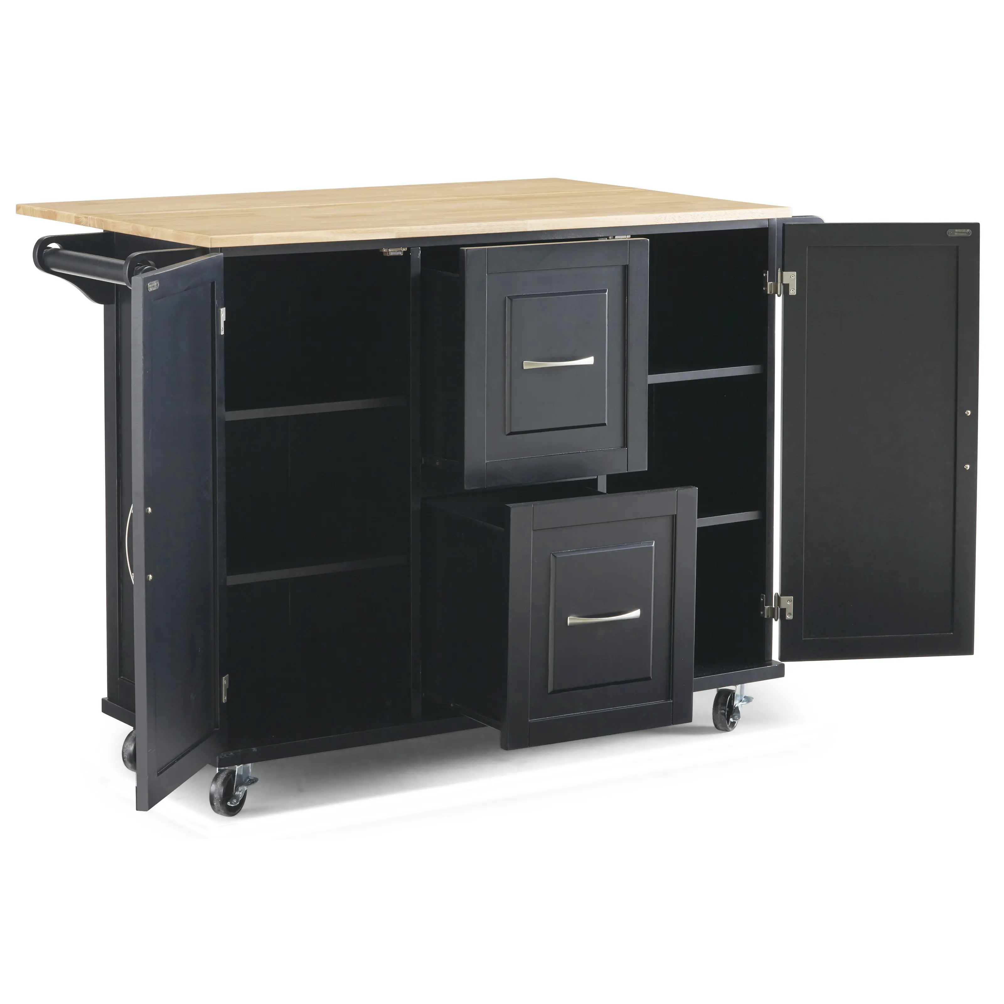 4517-95 Dolly Madison Black Kitchen Cart with Drop Leaf-6