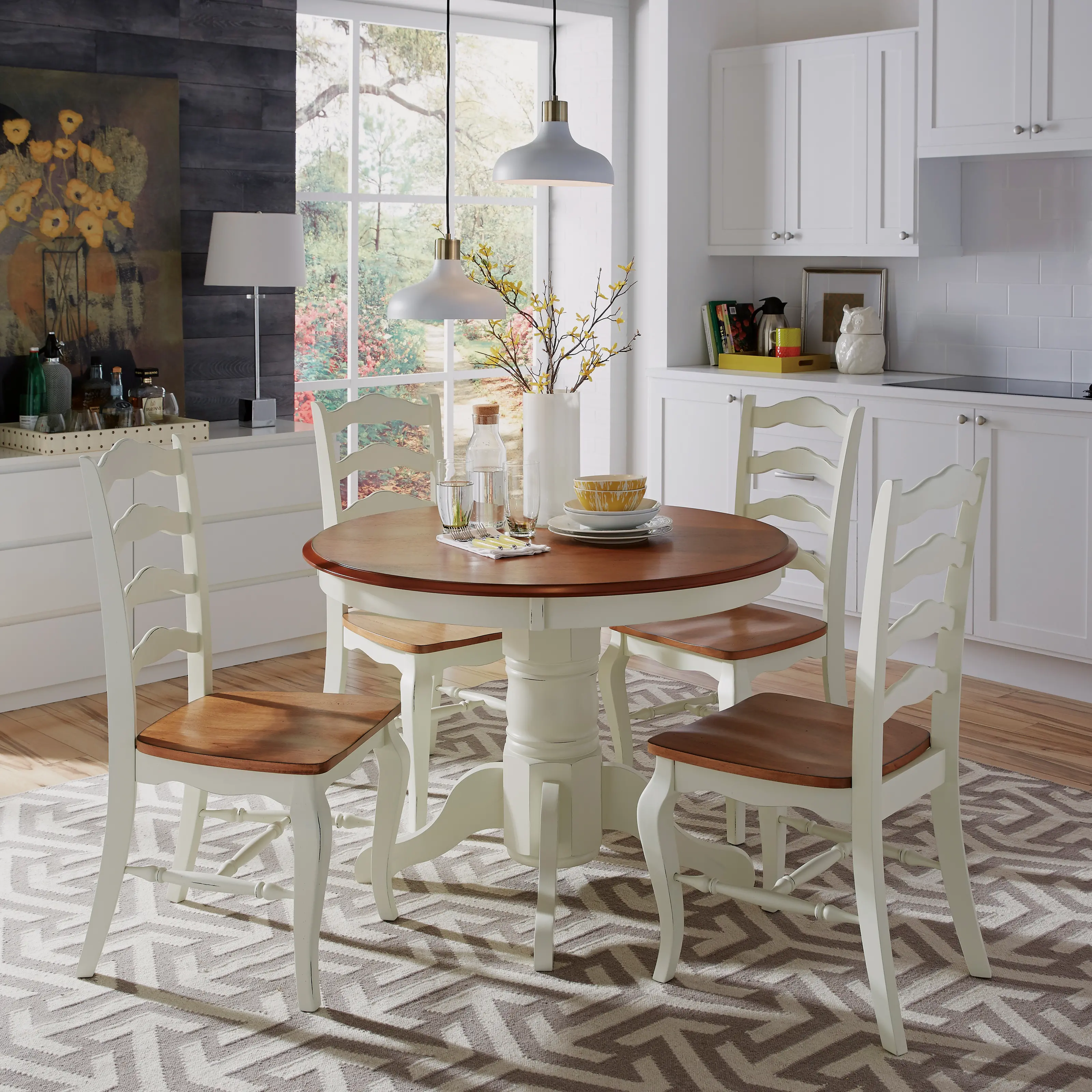 5518-30 French Countryside Off-White Dining Table-2