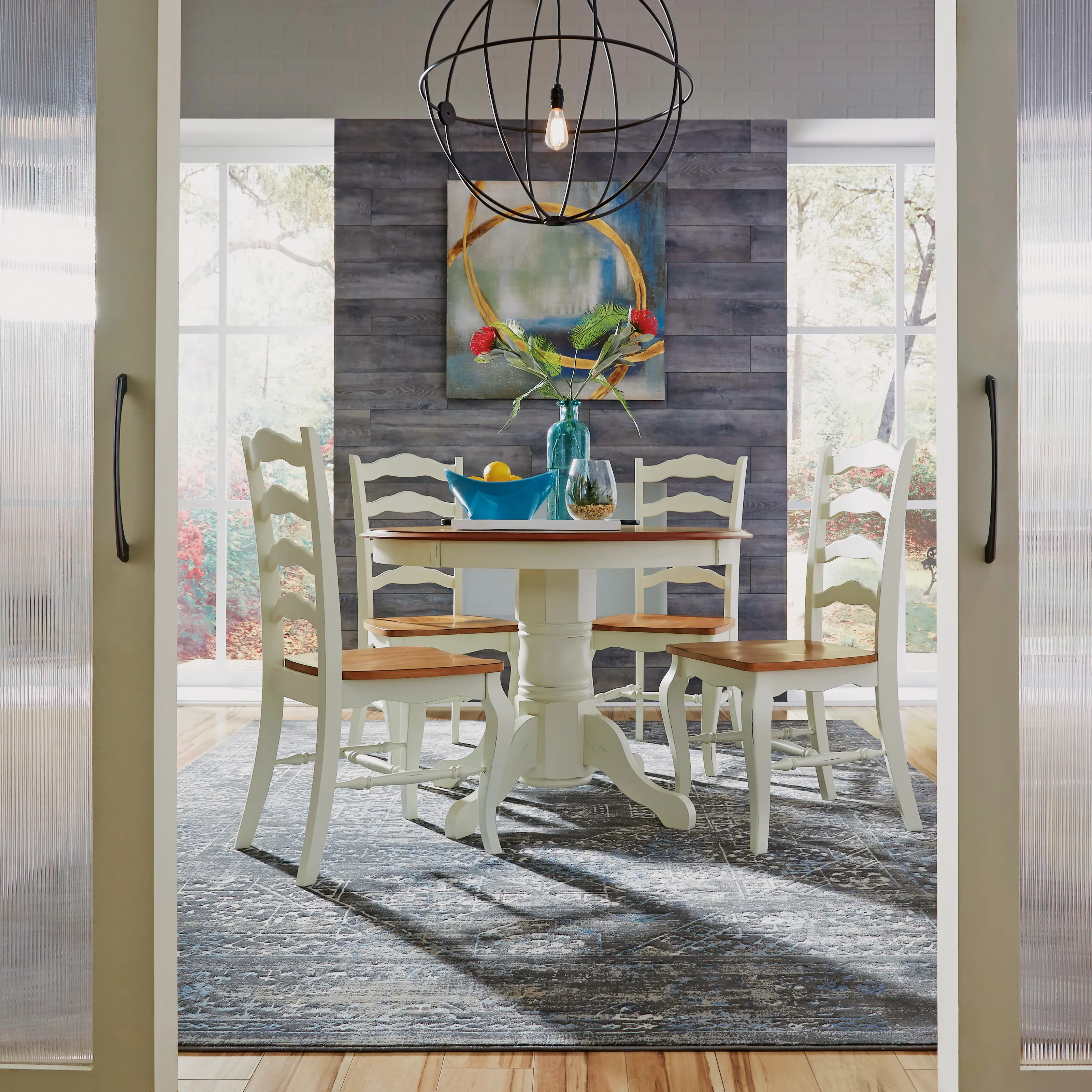5518-30 French Countryside Off-White Dining Table-4