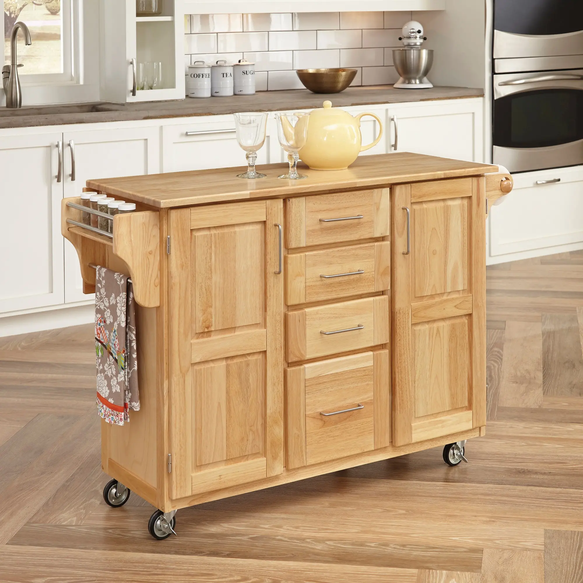 5089-95 General Natural Kitchen Island with Drawers-2