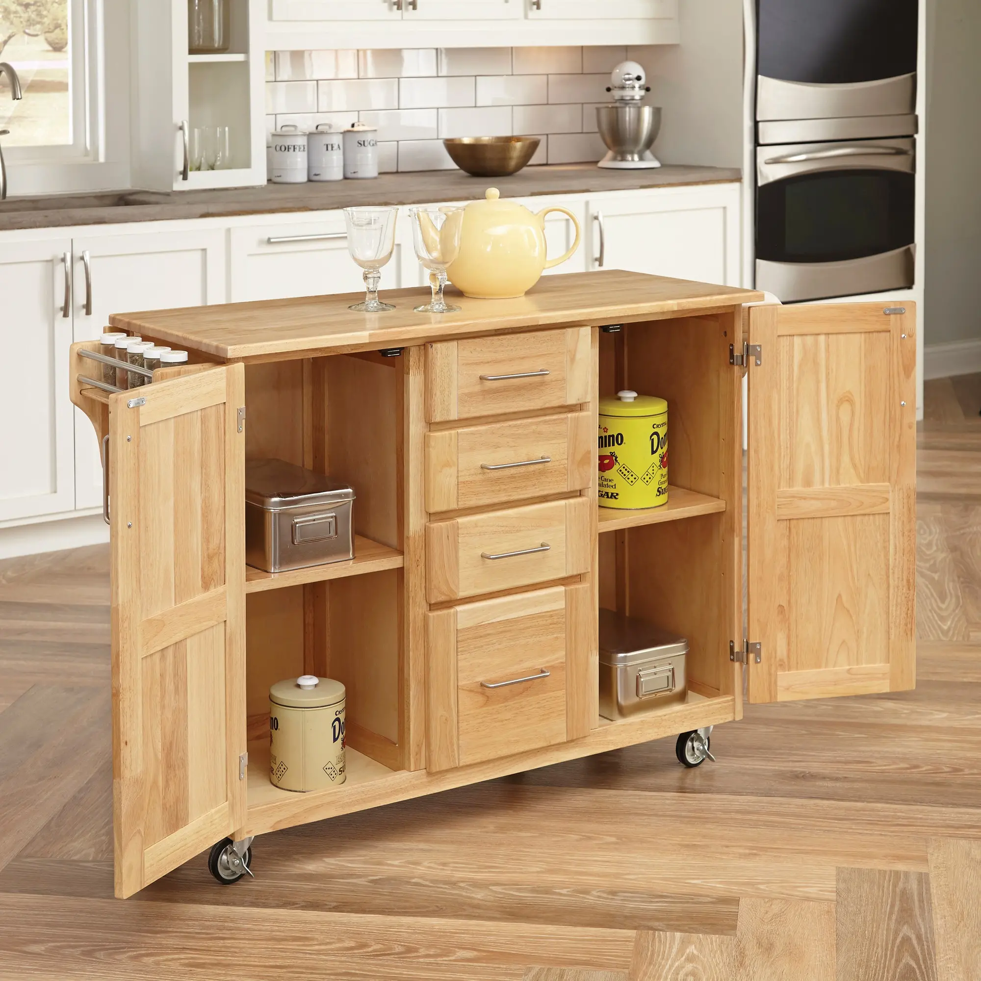 5089-95 General Natural Kitchen Island with Drawers-3