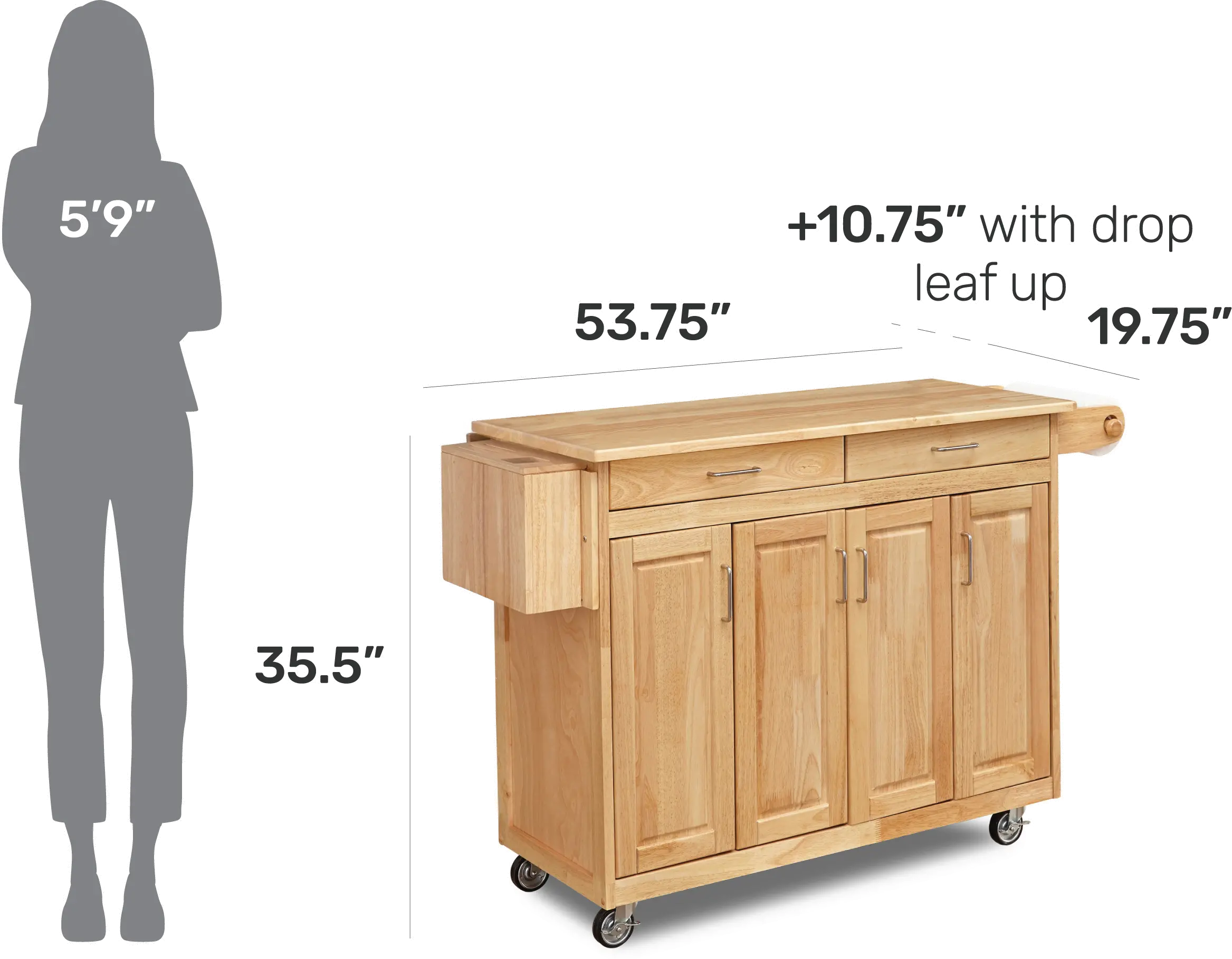 5023-95 General Line Brown Kitchen Cart-5