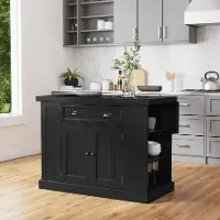 5033-94 Nantucket Black Kitchen Island