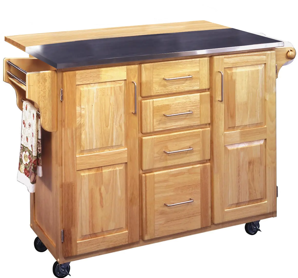 5086-95 General Natural Kitchen Island with Gray Top-1